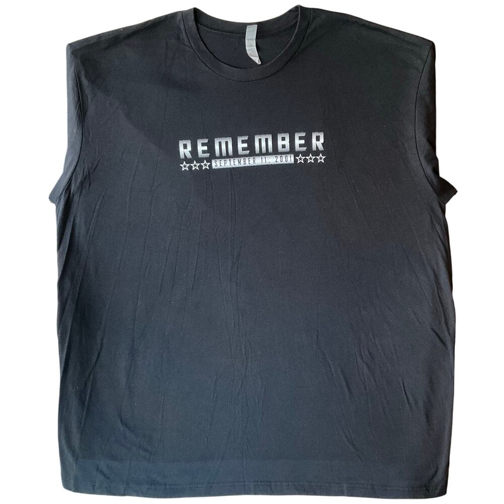 Next Level Apparel Men Short Sleeve T-shirt Size 3XL,Black, Remember 09.11.2001